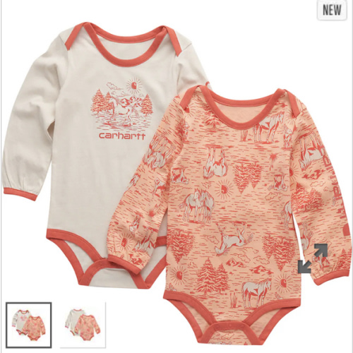 Girls' 2-Piece Long Sleeve Farm Print Bodysuit Set (Baby) | Coming Soon | Carhartt