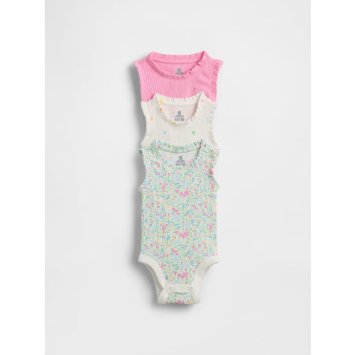 Baby First Favorites TinyRib Ruffle Tank Bodysuit (3-Pack) Newborn