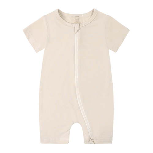 SXIMEE Unisex Baby Buttery-Soft Short Sleeve Romper with Bamboo Viscose Made, 2 Way Zipper Sleeper Pajamas