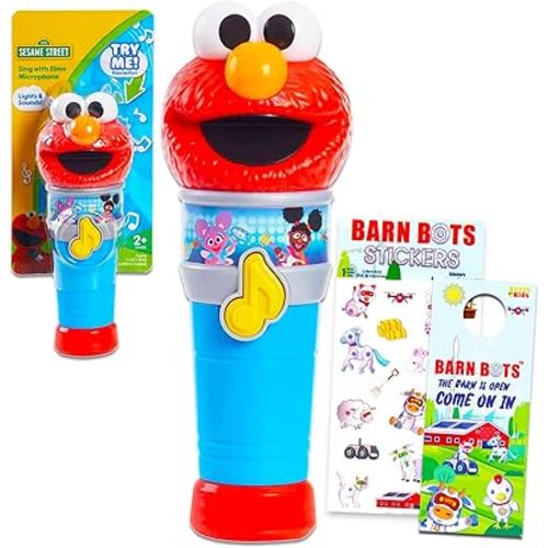 Sesame Street Sing Along Elmo Toy - Singing Activity Bundle with Elmo Microphone Plus Stickers, More | Sesame Street Musical Toys for Kids, Boys, Girls