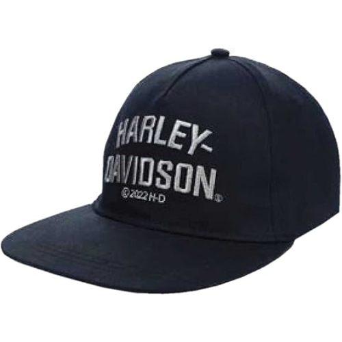 Harley-Davidson Little Boys' Twill Flat Brim Snap Back Toddler Cap - Black