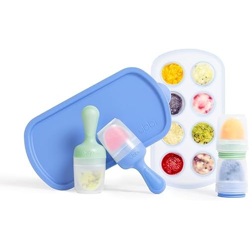 Ubbi Baby Food Feeder and Freezer Tray Set, Silicone Fresh Food Feeder