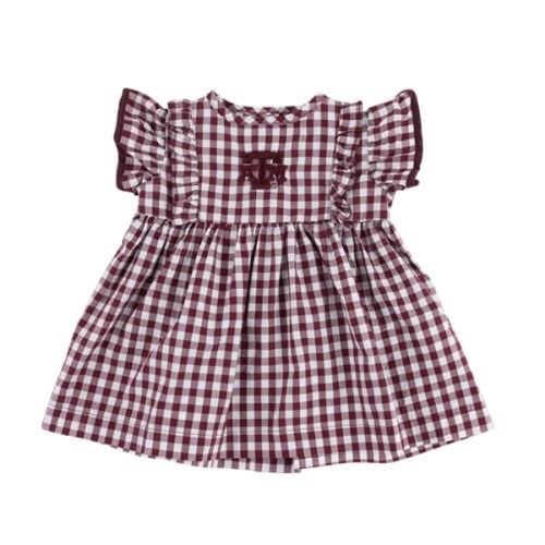 Texas A&M Collegiate Outfitters Infant Gingham Ruffle Dress - Maroon