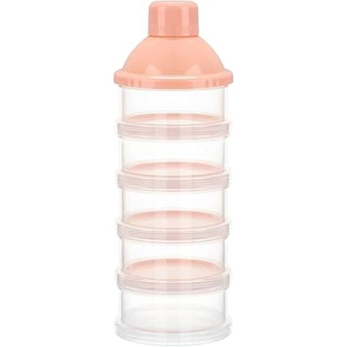 Accmor Formula Dispenser On The Go, 5 Compartments Stackable Formula Container for Travel, Baby Milk Powder Kids Snack Container, BPA Free