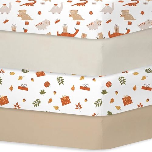 Bimocosy Crib Sheets 4 Pack, Baby Crib Sheets Fitted for Boys and Girls Breathable & Snug Fit, Soft Toddler Bed Sheets for Standard Crib Mattress Nursery Daycare Essentials, Butterfly Meadow