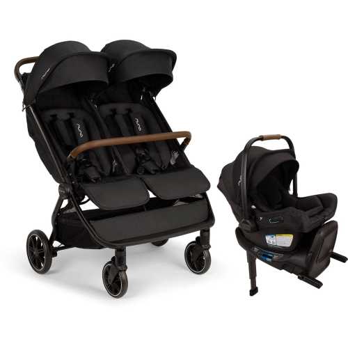 Nuna TRVL dubl + PIPA Aire RX Travel System Bundle - Caviar / Caviar
