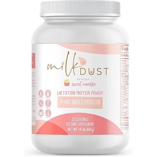 MILK DUST Protein Powder 660g | Breastfeeding Powder for Nursing Moms | Lactation Support Pea Powder | Vegan & Dairy-Free | Sweet Vanilla | 22 Servings (Vanilla.)