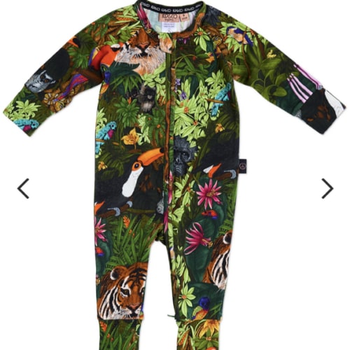 Jungle Life Organic Long Sleeve Zip Romper