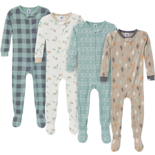 Gerber baby-boys Baby-boys 4-pack Footed Pajamas