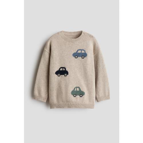 JACQUARD-KNIT COTTON SWEATER