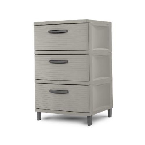 3 Drawer Storage Cabinet Gray - Brightroom™: Plastic Utility Storage Drawers, Universal Organization, No Assembly Required