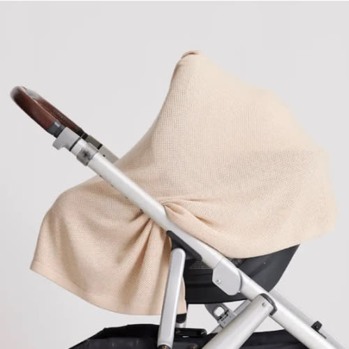 Lightweight Cotton Cashmere Nursing Shawl & Stroller Cover in Heather Oatmeal