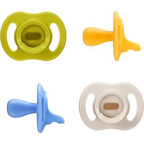 Tommee Tippee Ultra-Light StayPut Pacifier, One-Piece Silicone Design, 6-18m, 4 Pack