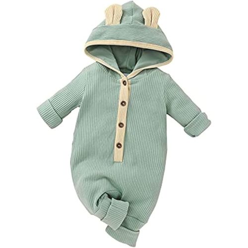 Thorn Tree Newborn Baby Girl Boy Long Sleeve Clothes Set Winter Fall Suit (Green, 3-6 Months)