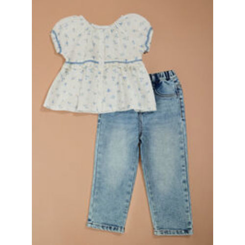 Taylor Floral Top and Pant Baby Set in Blue | Tullabee