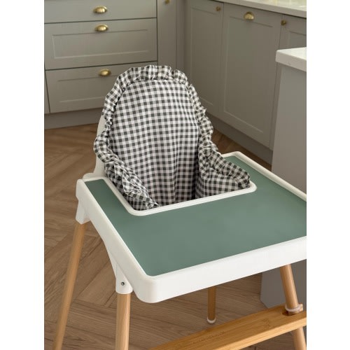 Thyme Gingham Ruffle High Chair Cushion Cover - Fits Ikea Antilop