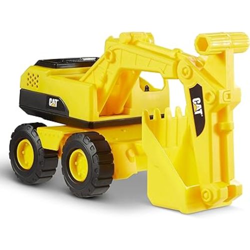 Cat Construction Fleet 10” Excavator Toy – Heavy‑Duty Plastic, Working Boom & Bucket, Free‑Rolling Wheels, Indoor/Outdoor Sandbox Vehicle for Toddlers & Kids Ages 2 +