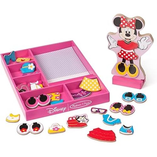 Melissa & Doug Disney Minnie Mouse Magnetic Dress-Up Wooden Doll Pretend Play Set (35+ pcs)