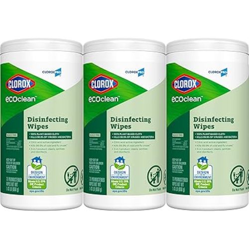 CloroxPro Clorox EcoClean Disinfecting Wipes, 75 Count, Pack of 3