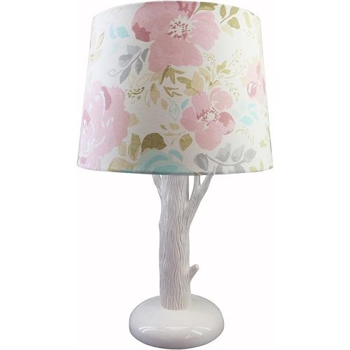 Levtex Baby Malia - Night Owl Table Lamp and Shade - Floral - Nursery Accessories - Measurements: 22 in. high and 6 in. Diameter