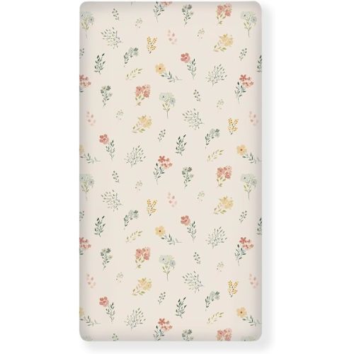 Tiny Wildflowers Fitted Crib Sheet Plants Baby Crib Sheet Fit Standard Crib and Toddler Mattress,Crib Mattress Sheets for Boys Girls 28"x52"
