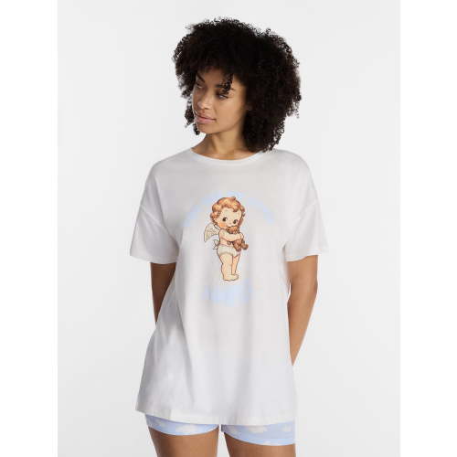 No Boundaries Women’s and Women’s Plus Cotton Sleepwear Graphic Oversized Tee, Sizes XXS – 3X