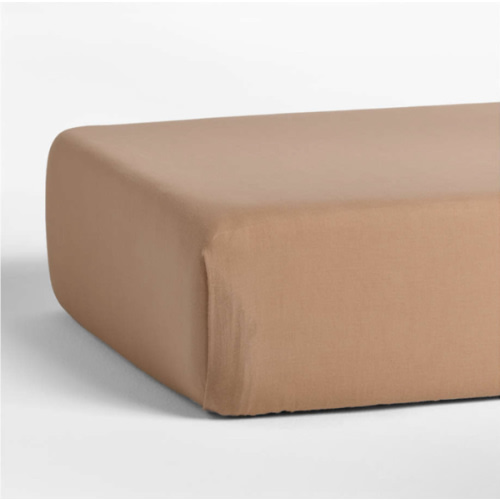 Supersoft Almond Brown Organic Cotton Gauze Baby Crib Fitted Sheet