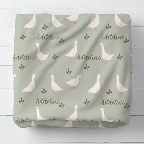 Goose Personalized Baby Blanket, Goose Name Blanket, Custom Shower Gift, Cottagecore Nursery, Crib Blanket, Newborn Photos Prop, Vintage
