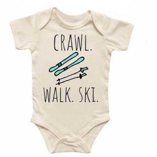 Skiing Skier Newborn Baby Onesie® Bodysuit GS1
