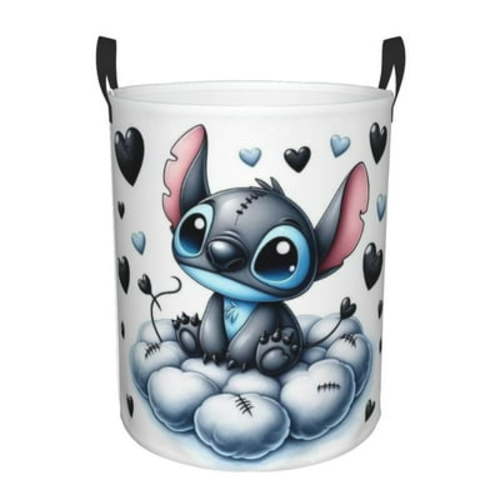 Customized SLilo And Stitch Cartoon Laundry Hamper Large Storage Basket Anime Kids Nursery Toy Organizer