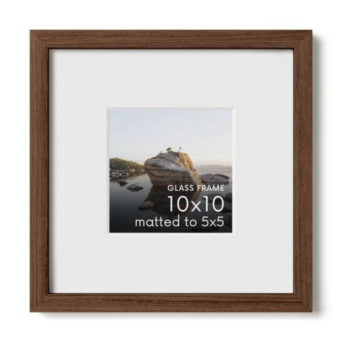 Haus and Hues Oak Picture Frame with Glass, Walnut, 10x10