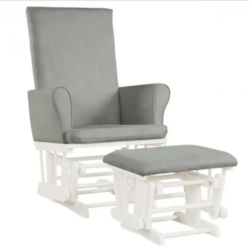 Baby Nursery Rocking Chair Glider and Ottoman Set - Gray