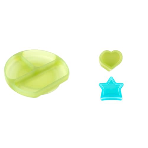 Bumkins Toddler and Baby Suction Plate with Sections, Silicone Divided Grip Dish and Accessory Ramekins/Snack Cups, Babies and Kids, Baby Led Weaning, Children Feeding Supplies, Ages 6 Months Up