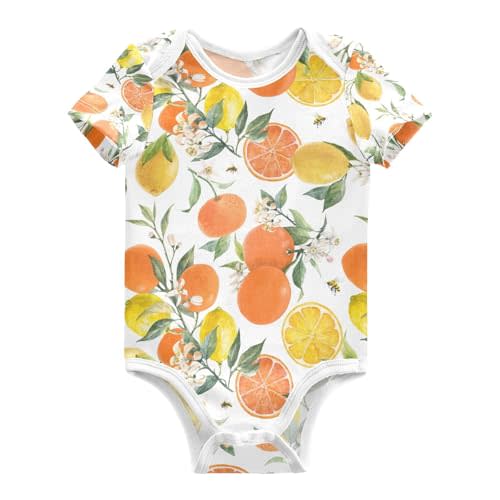 Ollabaky Unisex Baby Bodysuits Short Sleeve Cotton Baby Clothes for Girls 0-24 Months
