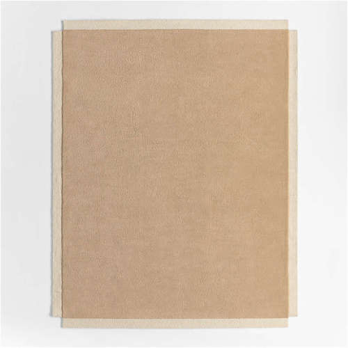 Corner Cutout Beige Kids Performance Area Rug 5'x8'