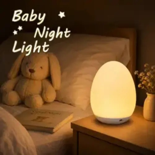 Kids RGB Egg Night Light - Rechargeable Touch Control Lamp, 7 RGB Colors | Portable for Baby | Halloween & Christmas Decor Gift | Summervibes Indoor Lighting - TikTok Shop