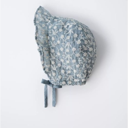 SWISS EMBROIDERY BONNET - Blue marl | ZARA United States