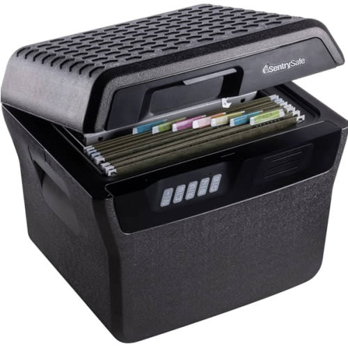 SentrySafe Charcoal Gray Waterproof and Fireproof Safe, Lock Box with Keypad for Documents and Hanging File Folders, Exterior: 14.1 x 16.6 x 13.8 Inches, ‎FHW40300