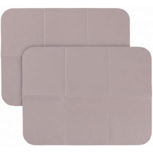 Ubbi On-The-Go Diaper Changing Baby Mat, Soft and Comfortable Diaper Bag Accessory Must Have for Newborns, Easy to Clean, Portable Folding Pad, Baby Traveling Accessories, Taupe (Pack of 2)