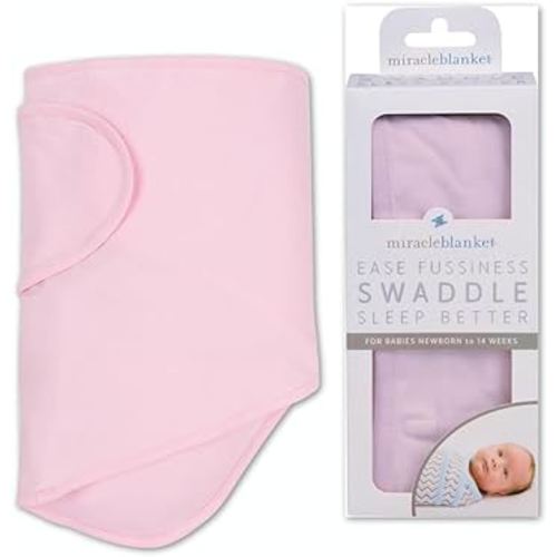 Miracle Blanket Swaddle Wrap - Newborn Essential Baby Blanket - Soft Sleep Sack Ideal for Newborns and Infants (Pink)