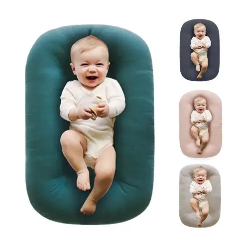 Baby Lounger Pillow for Newborn,Breathable & Soft Baby Nest Pillow Cosleeping for Babies in Bed,Newborn Lounger for Boys & Girls 0-12 Months,Peacock Green