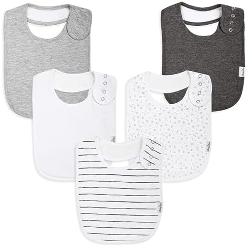 KiddyStar Organic Cotton Baby Bibs for Boys & Girls Soft, Absorbent Teething & Drool Bibs - Adjustable Snaps for Toddlers