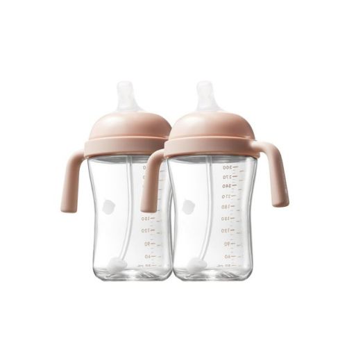 Tilted Anti-Spill Sippy Cup,10oz Baby Cup with Straw Lid,PPSU