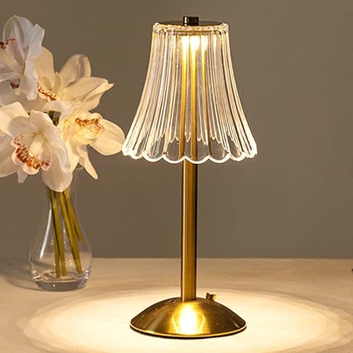 Cordless Table Lamps for Home,Table,Dining Room, Gold Rechargeable Lamps, USB Charge 12'' Tall