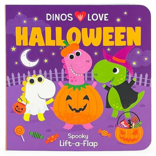 Dinos Love Halloween - by Cottage Door Press (Board Book)