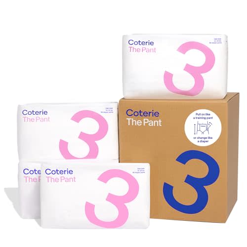 Coterie The Pant, Size 3, Pull Up Style Diapers for Sensitive Skin, Hypoallergenic, Super Absorbent Overnight Leak Protection, 12/24 M (14-24 lbs) 144 Count