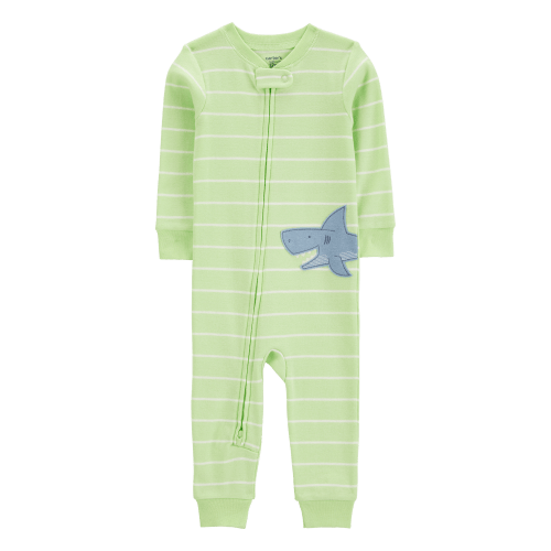 Baby Shark Striped Snug Fit Cotton Footless 1-Piece Pajamas - Green - Carter's | Carter's