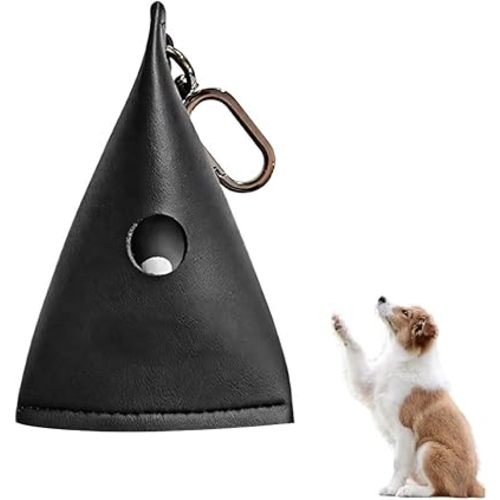 Baby diaper Bag Holder, PU Leather Portable Waste Bag Dispenser, Leakproof & Easy Cleaning Waste Bags with Hook for Travel Walking Essentials