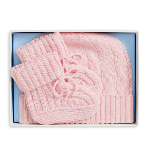 Polo Girls' Cashmere Beanie & Bootie Set - Baby