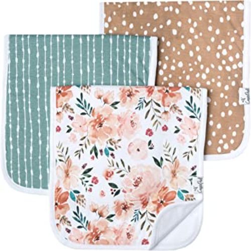 Copper Pearl Baby Burp Cloth Small 21''x10'' Size Premium Absorbent Triple Layer 3-Pack Gift Set 'Autumn'